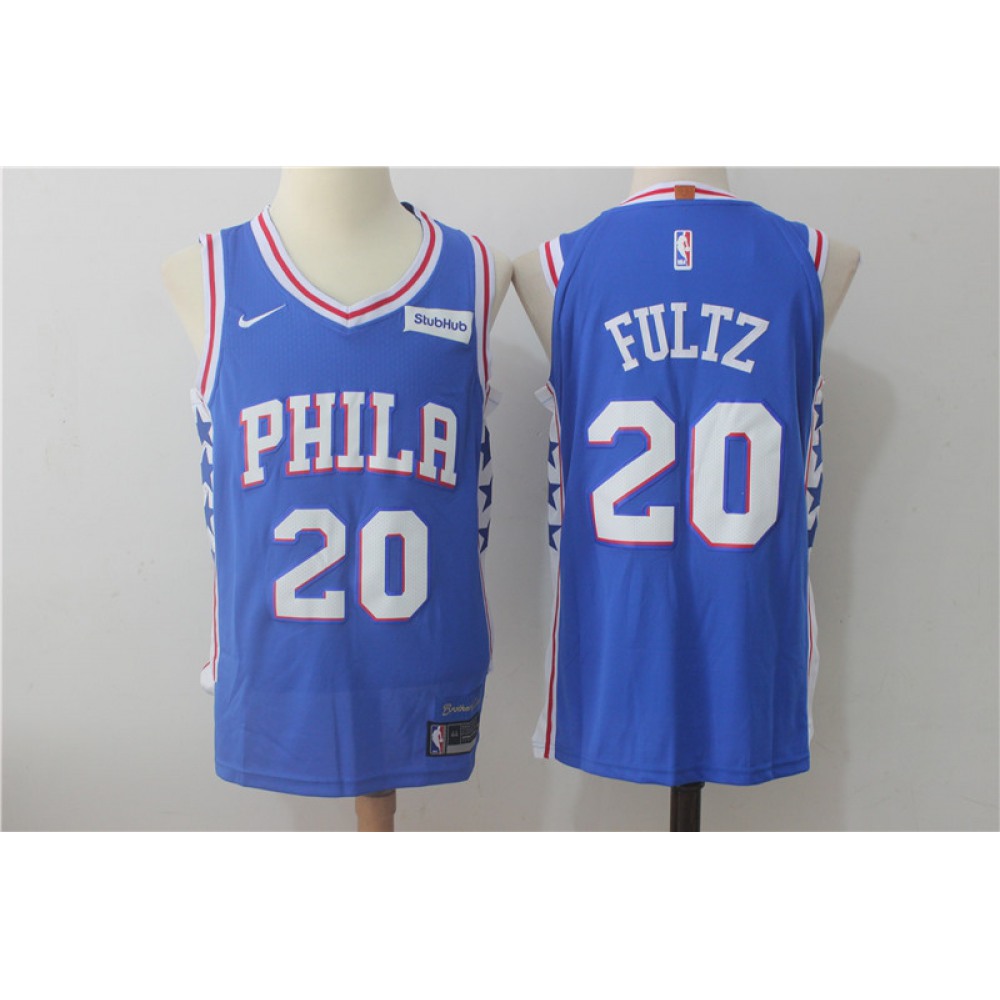 Men's Philadelphia 76ers #20 Markelle Fultz Blue Stitched NBA Jersey