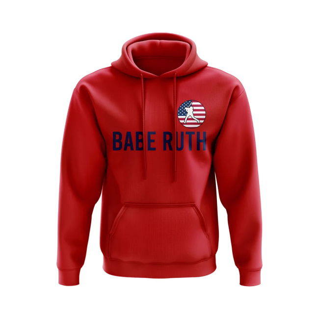 Collector'S-Item Babe Ruth Usa Name Hoody (Red) Exclusive-Design