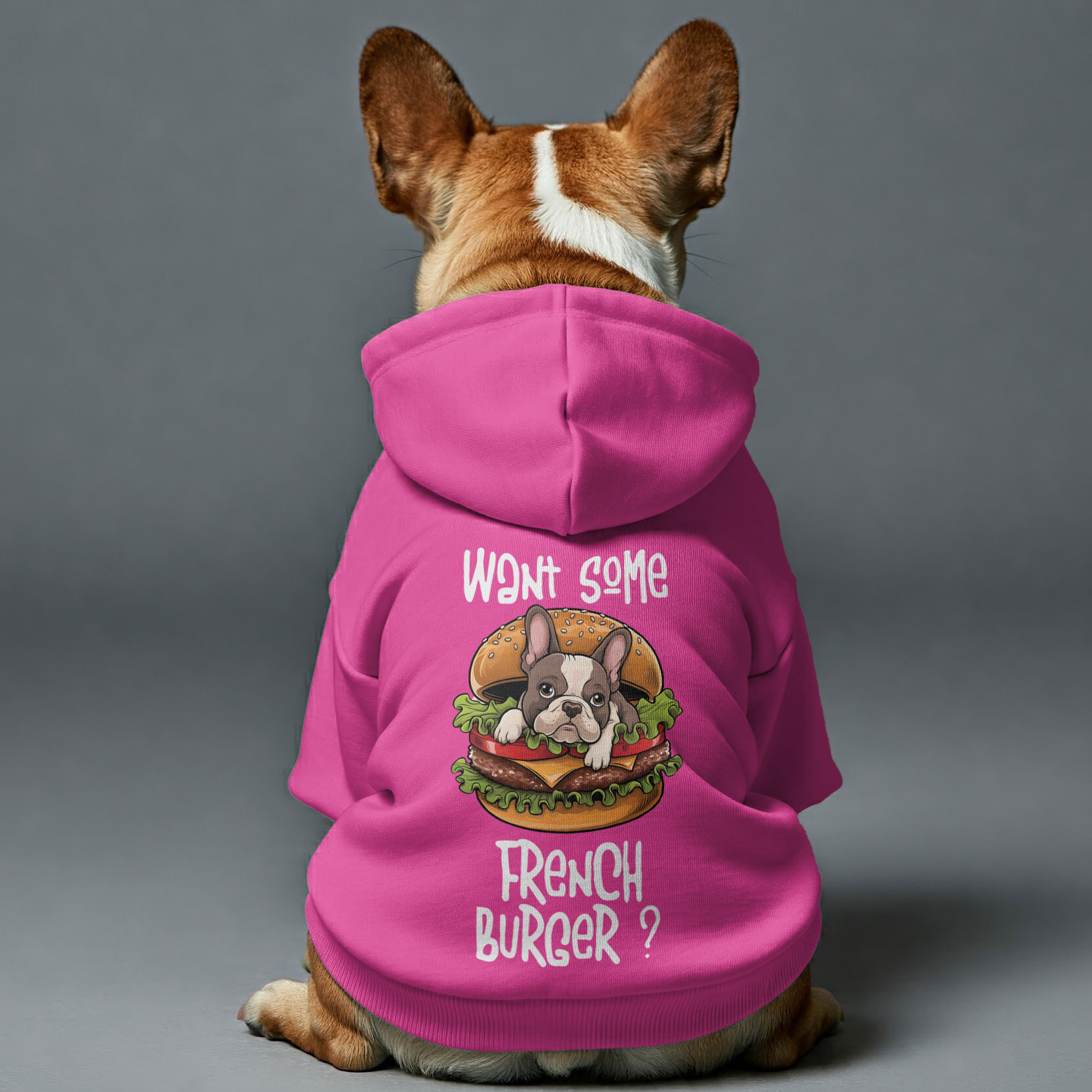 Want Some French Burger ? - Everyday Personalized French Bulldog Hoodies With Funny Quotes – Stylish, Cozy, And Premium 100% Cotton Pet Owner Apparel