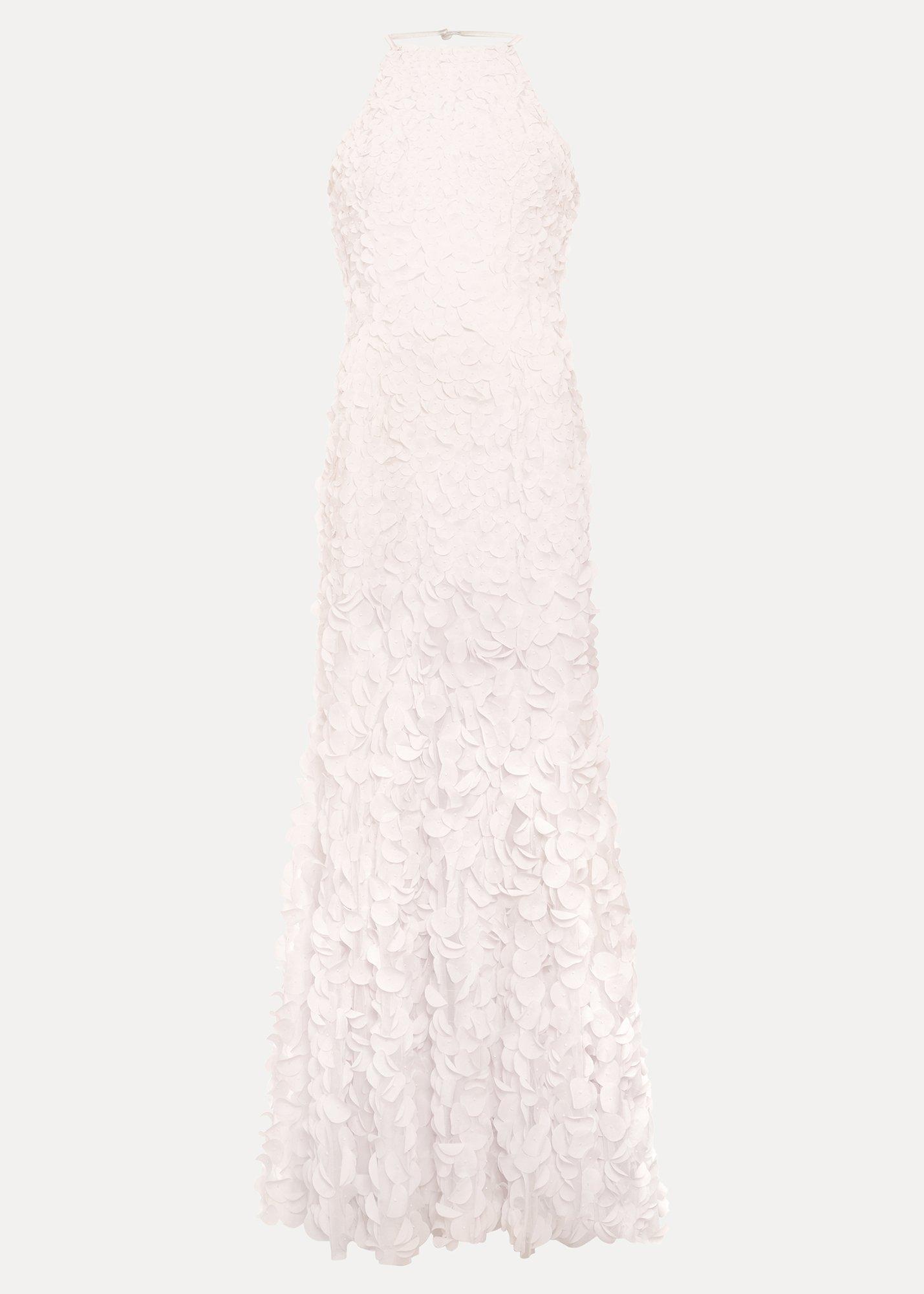 Petite Charlene Ivory Ruffle Maxi Dress