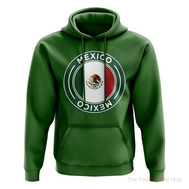 Men Mexico Football Badge Hoodie (Green)