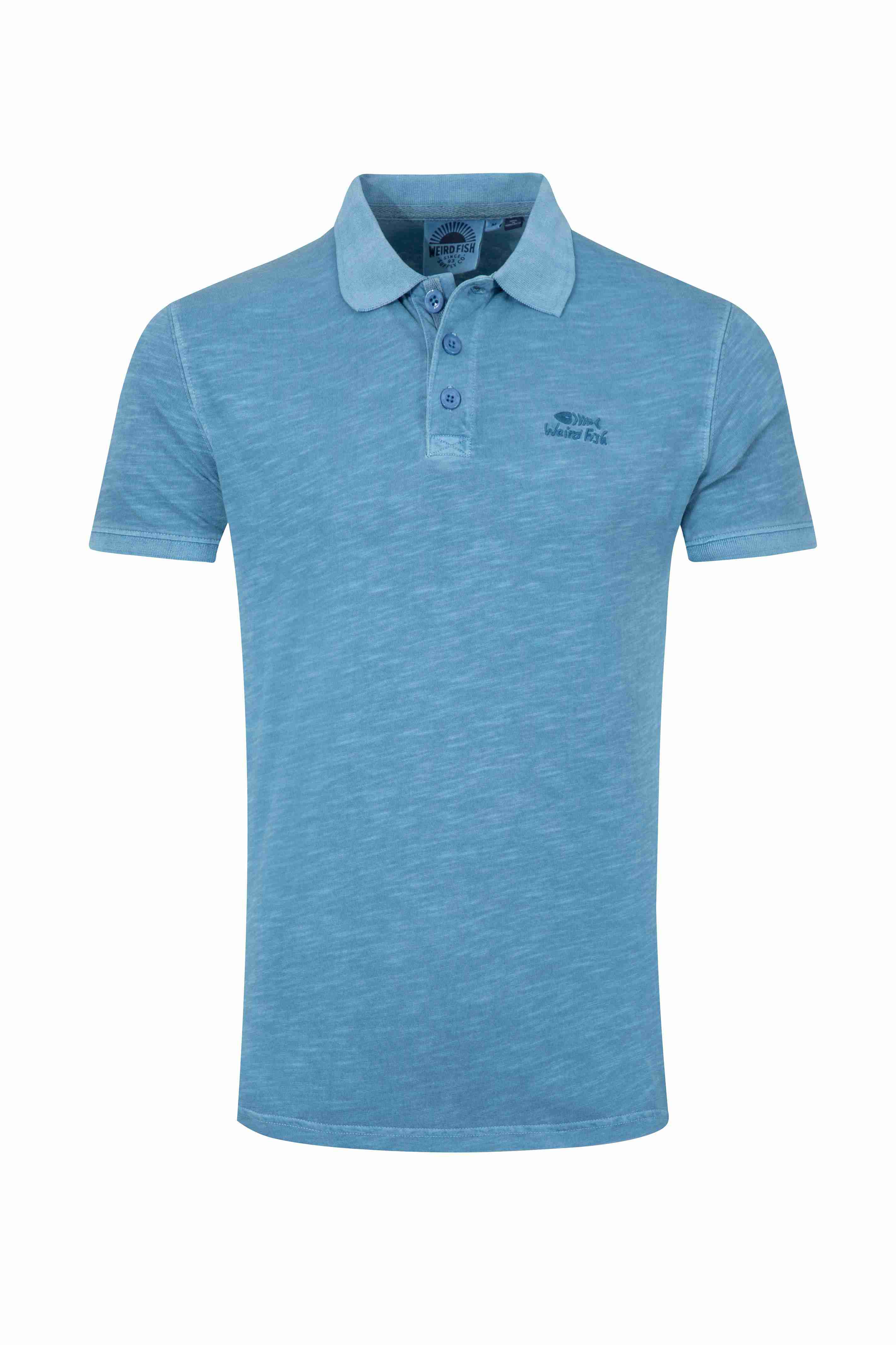 Indy Slub Polo Shirt Washed Blue