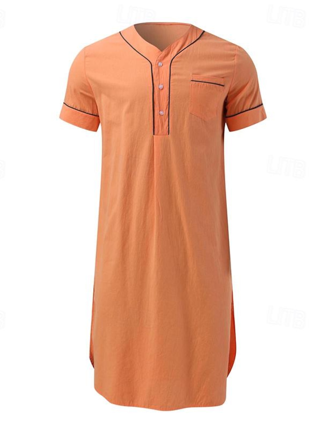 Men's Loungewear Nightgown Nightshirt Pure Color Stylish Comfort