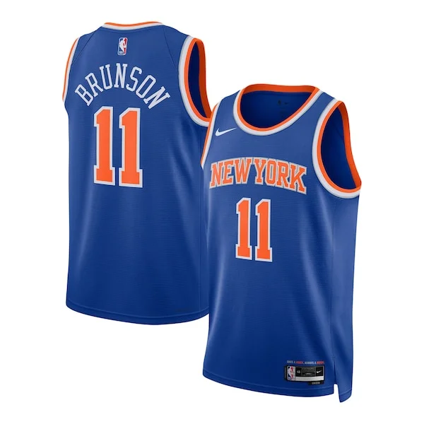 High-Quality Jalen Brunson NYK NBA Jersey - Blue - Affordable