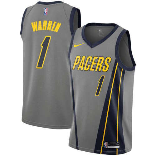 IND Gray Nike I. Pacers #1 NBA Jersey Basketball Jersey Game Day Wear