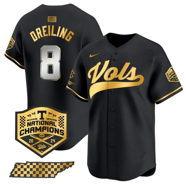 Men's None Black 2024 embroidered Dylan Dreiling #8 moisture wicking