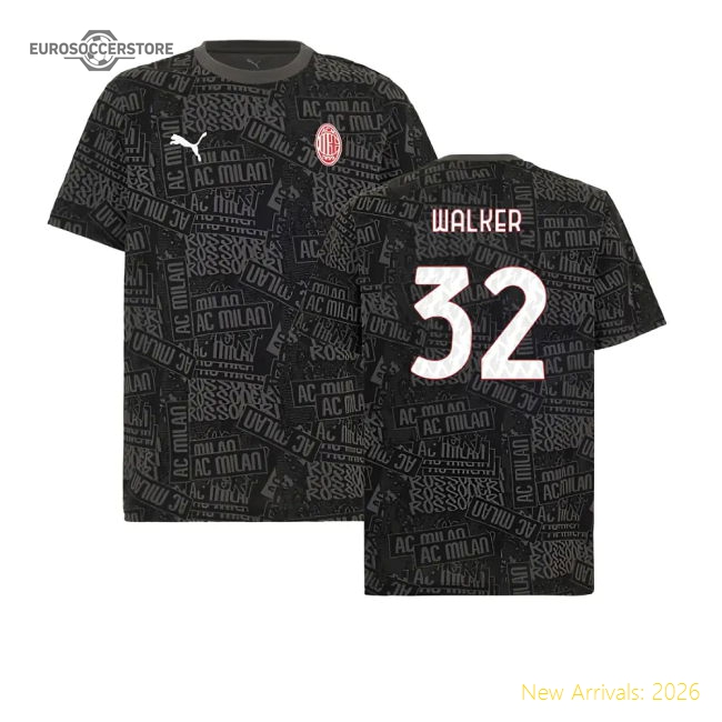 Trending 2025-2026 Ac Milan Ftblculture Tee Aop (Black) (Walker 32)