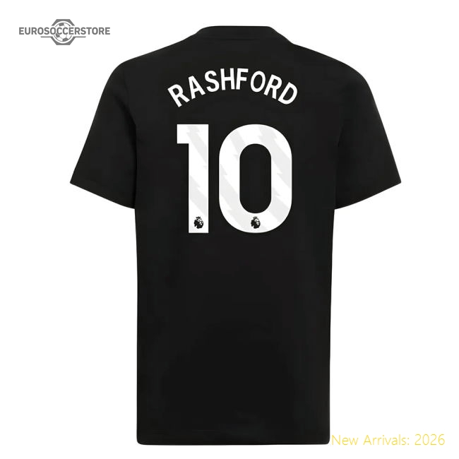Official 2025-2026 Man Utd Eu Training Tee (black) (rashford 10)