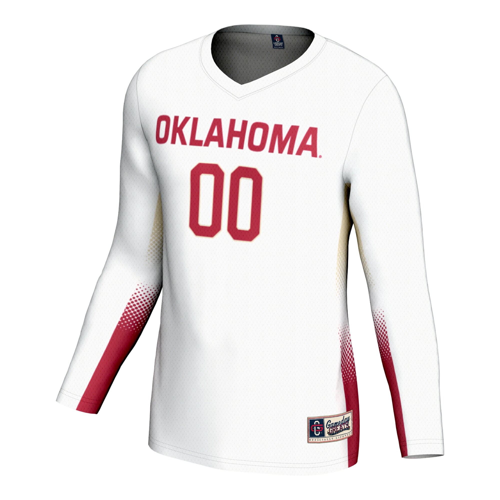 [DDG] Oklahoma Sooners GameDay Greats Youth Lightweight NIL Women's Volleyball Jersey - White