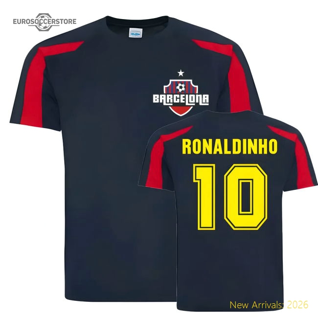 Top-Quality Ronaldinho Barcelona Sports Training Jersey (Navy)