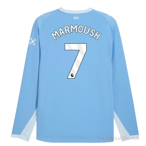 Pro Man City 2026-2027 Long Sleeve Home Shirt (Marmoush 7)