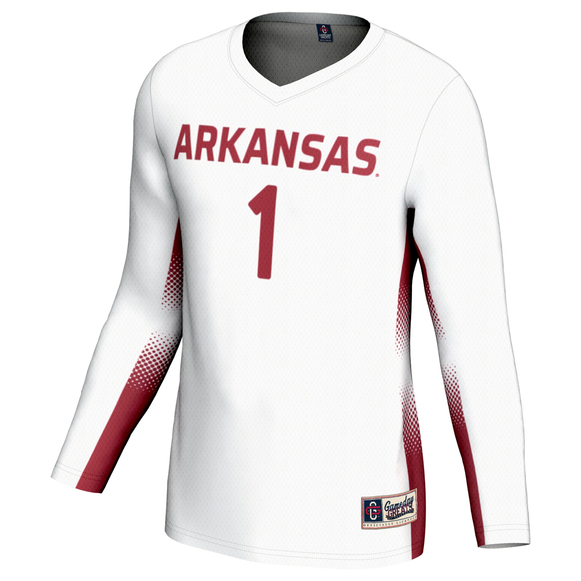 [DDG] Arkansas Razorbacks GameDay Greats Youth Lightweight Women's Volleyball Jersey - White