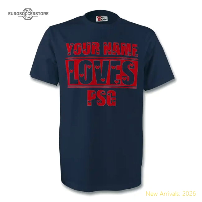 Popular Trending Your Name Loves Psg T-Shirt (Navy) - Kids