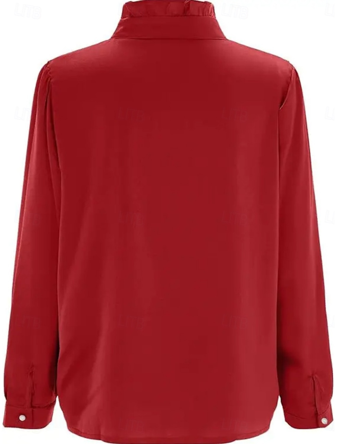 Women's Shirt Blouse Business Modern Casual Solid Color Regular Tops Long Sleeve Turtleneck Ruffle Buttons Regular Fit Work Formal Wear Summer Spring