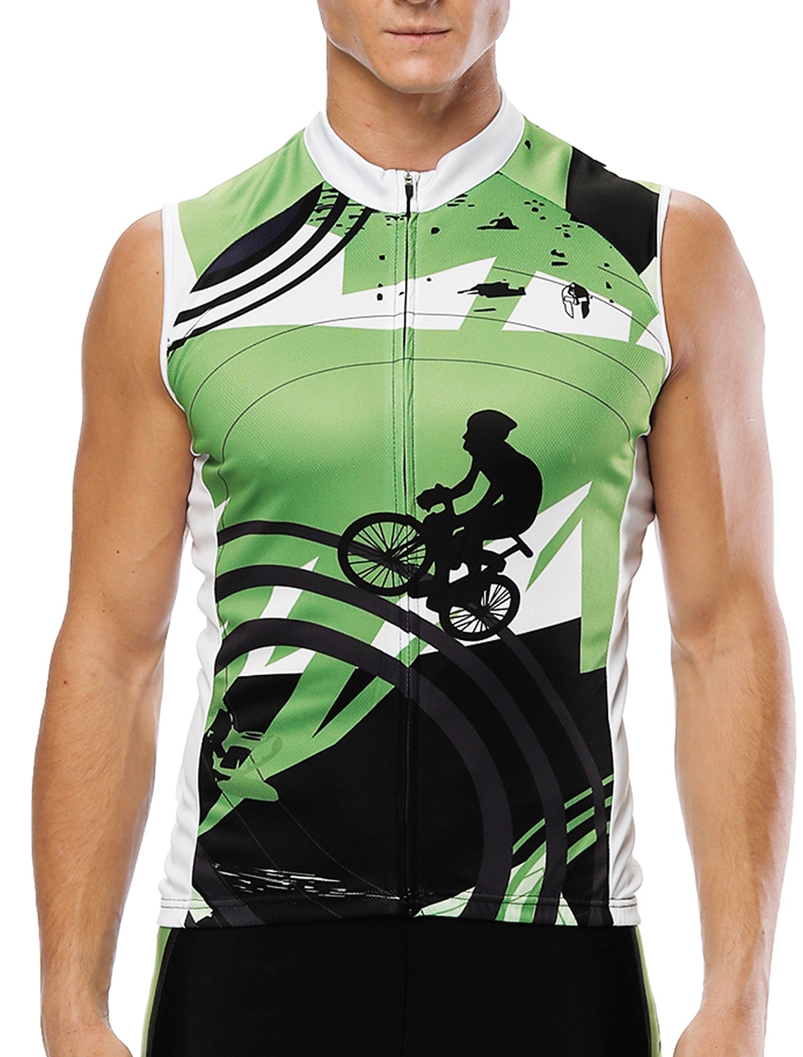 Men's Cycling Jersey Patterned Graffiti Funny Sleeveless Bike Jersey Top with 3 Rear Pockets UV Resistant Reflective Strips Compression Back Pocket Sports Blue Yellow Red Clothing Apparel