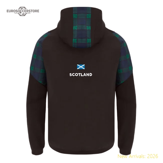 2023-2024 Scotland Rugby Travel Full Zip Hoodie (Black) - Kids