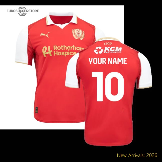 Personalised Rotherham United Football Shirts Children 2025 Home Jersey