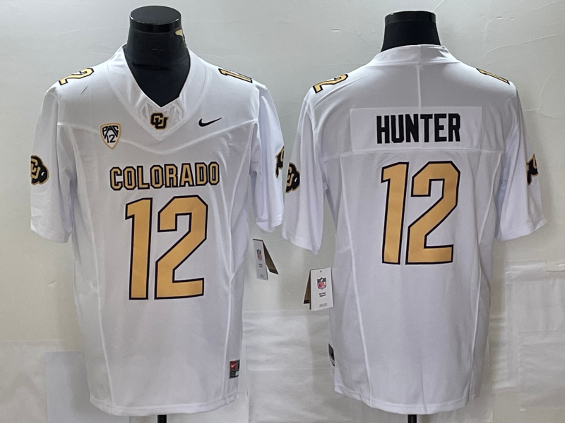comfortable Men's None Travis Hunter #12 White 2023 Football Jersey
