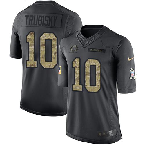 Authentic NFL CHI Bears #10 Mitchell Trubisky Black Limited Jersey