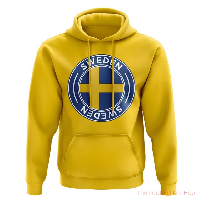Men Sweden Football Badge Hoodie (Yellow)