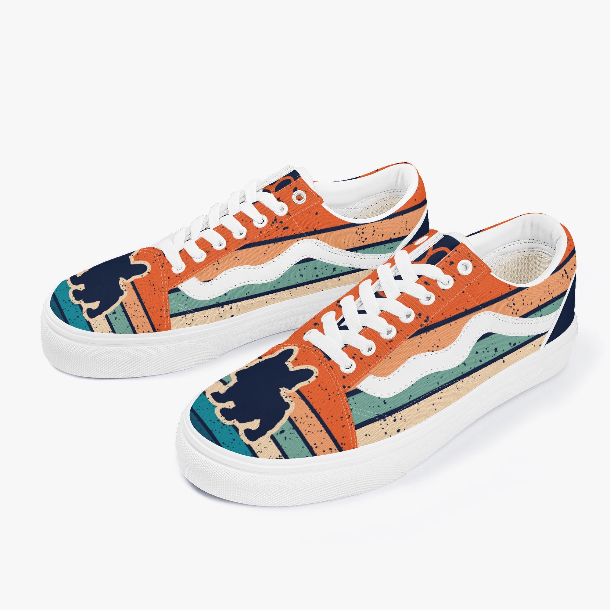 French Bulldog Lover Brutus Trendy Low Top Canvas Sneakers Casual Footwear