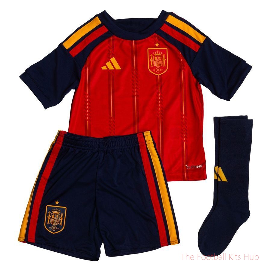 [JED] Spain Home Shirt World Cup 2026 Mini-Kit Kids