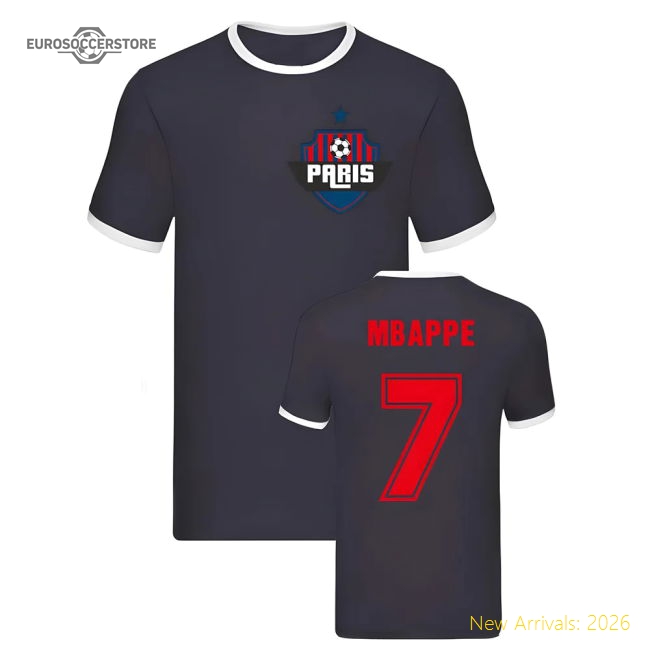 Authentic Authentic Kylian Mbappe Paris Ringer Tee (Navy)