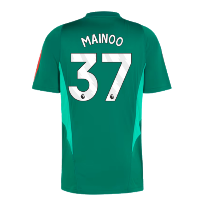 2023-2024 Man Utd Training Shirt (Green) (Mainoo 37) (Limited Edition)