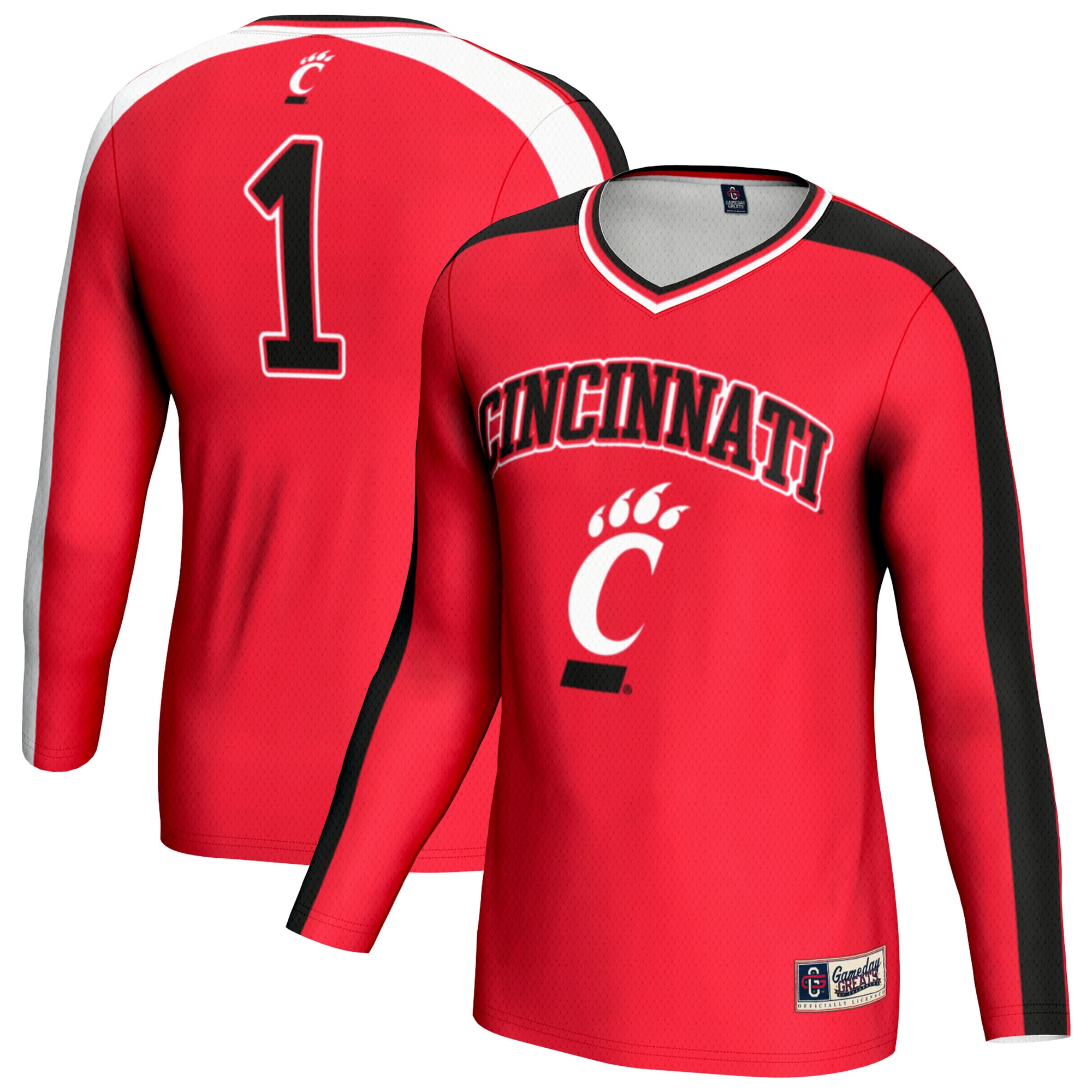 [NJP] Women's Cincinnati Bearcats GameDay Greats #1 Lightweight Volleyball Fashion Jersey - Red