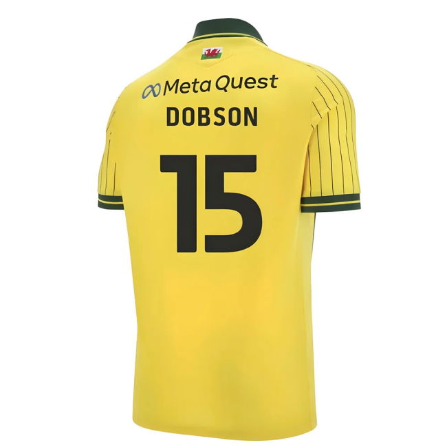 Football Wrexham Away Shirt Dobson #15 Elite Performance Match Day...