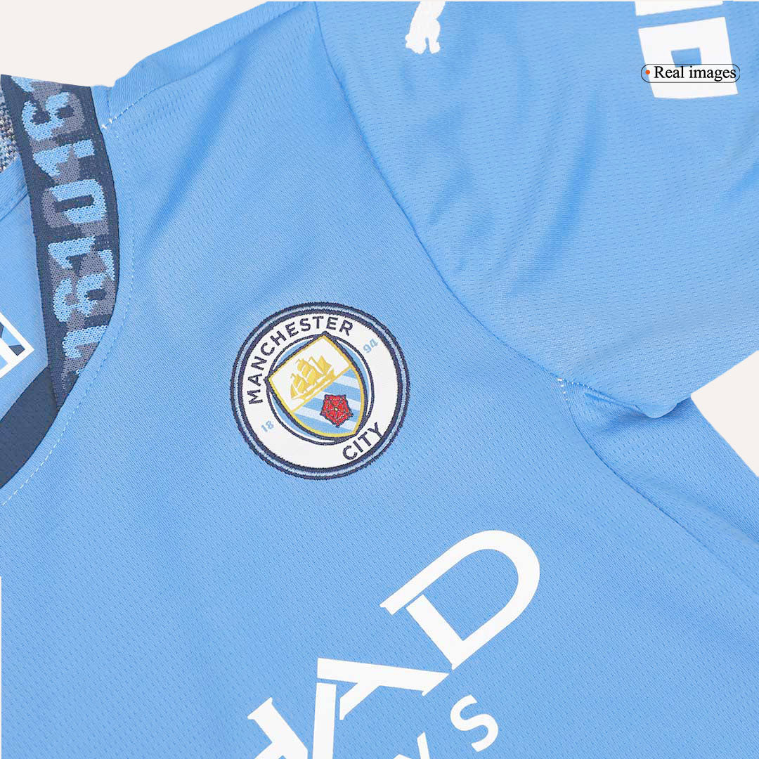 Kid's Manchester City Home Soccer Jersey Kit(Jersey+Shorts) 2024/25Aut