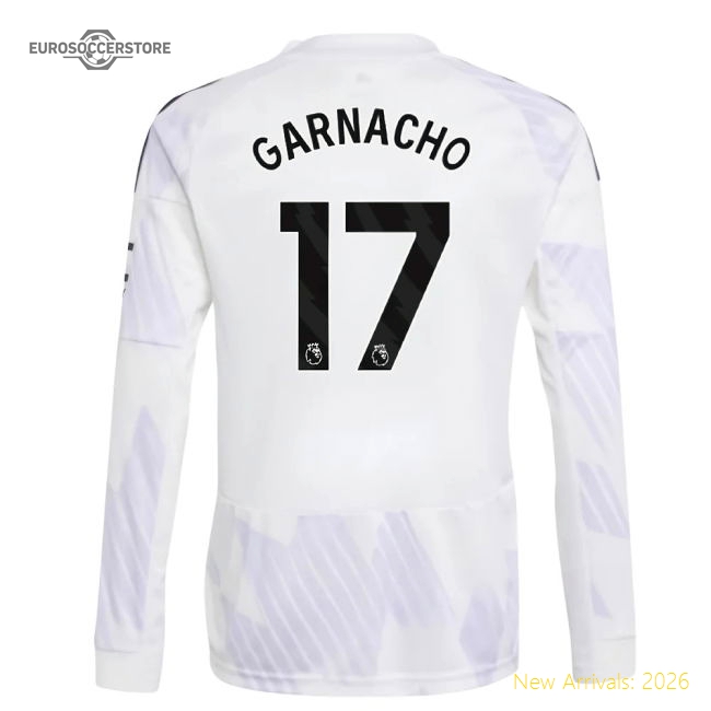 2025-2026 Man Utd Long Sleeve Away Shirt (kids) (garnacho 17)