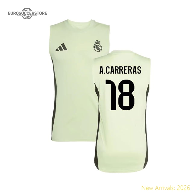Fan-Favorite 2025-2026 Real Madrid Sleeveless Training Jersey (Almost Lime) (A.Carreras