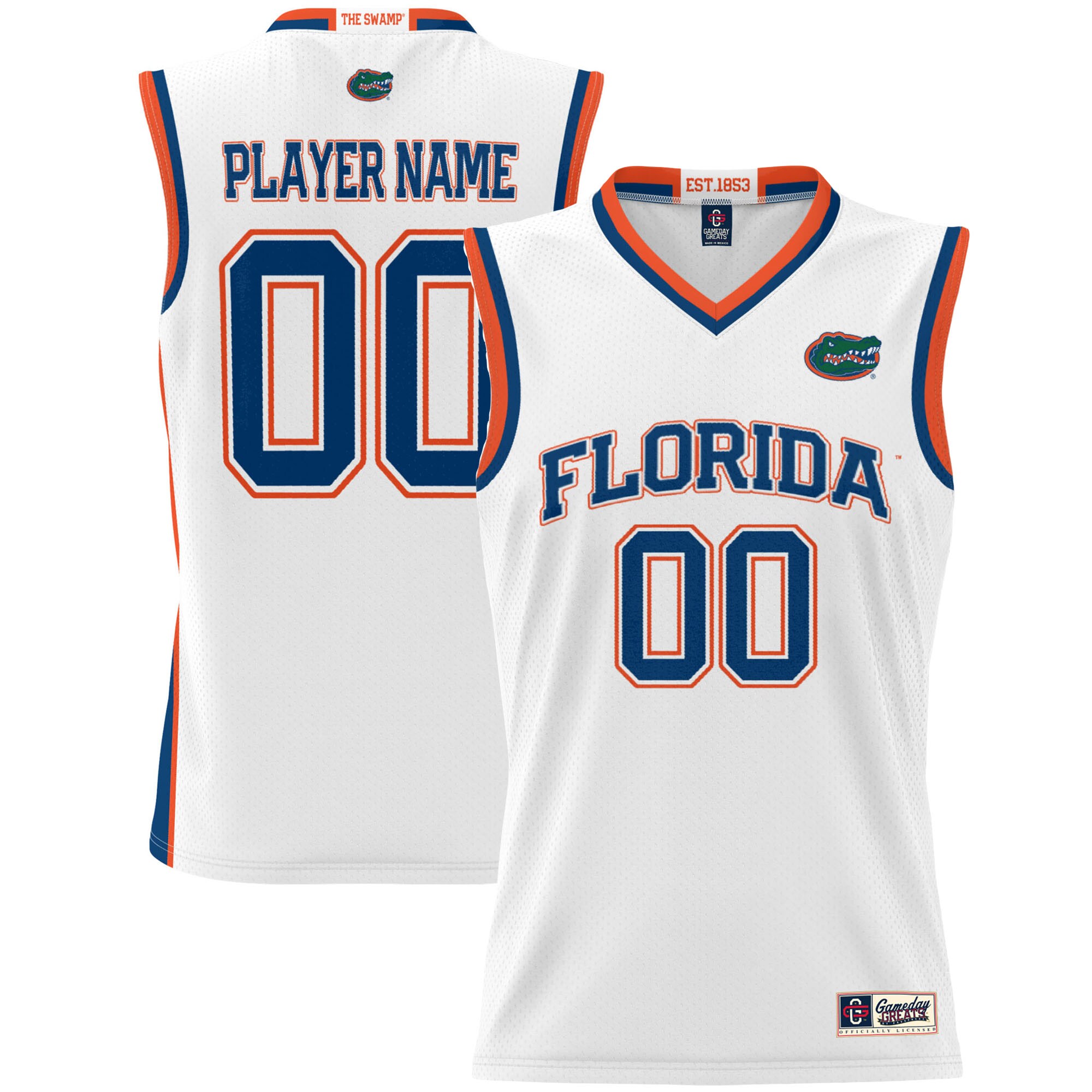[NJP] Florida Gators GameDay Greats Youth NIL Pick-A-Player Lightweight Men's Basketball Jersey - White