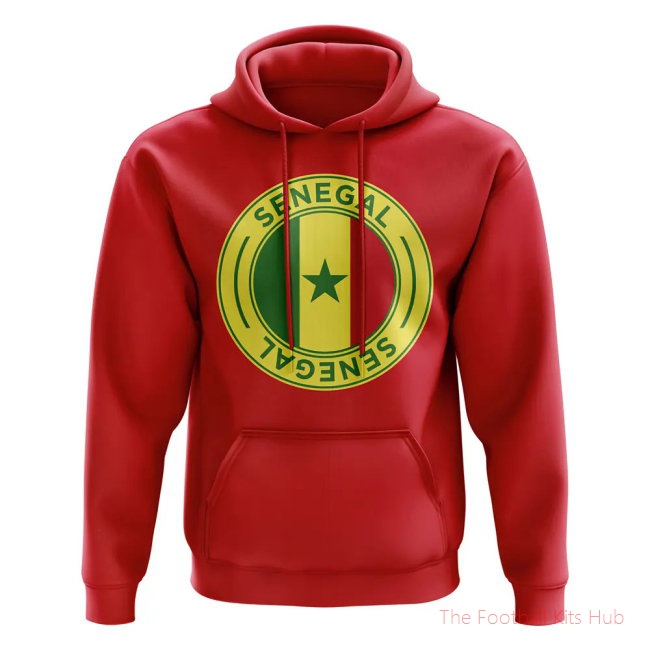 Men Senegal Football Badge Hoodie (Red)