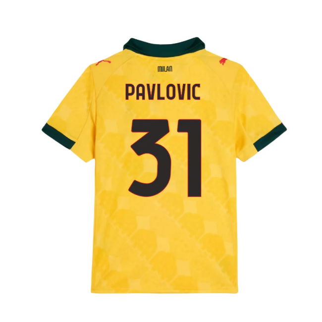 Match Quality Acm Ac Milan Third Shirt Kids Pavlovic #31 2024-2025...