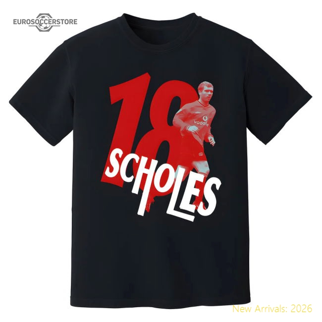 Premier League Legend T-Shirt Black Paul Scholes Man United