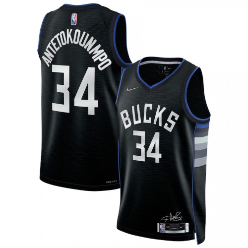 Black MIL Giannis Antetokounmpo #34 Nike Jersey NBA Fan Apparel