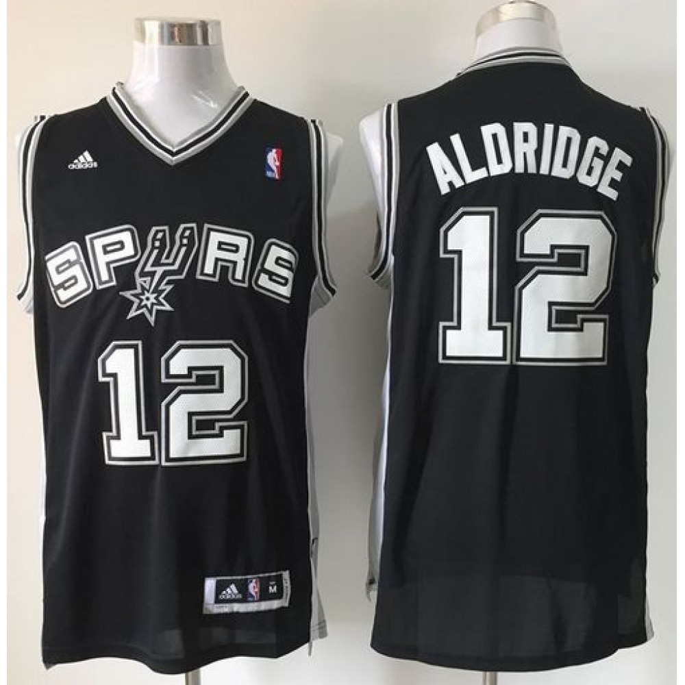 Top-Grade Men's San Antonio Spurs #12 LaMarcus Black Basketball Jersey