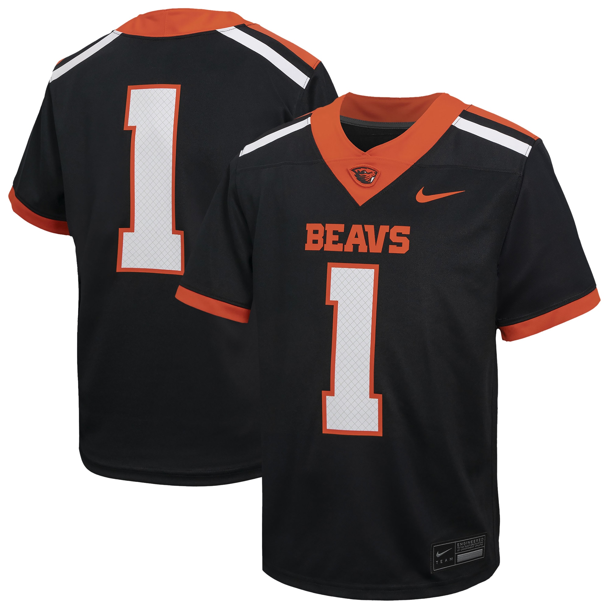 #1 Oregon State Beavers Youth Untouchable Football Jersey - Black