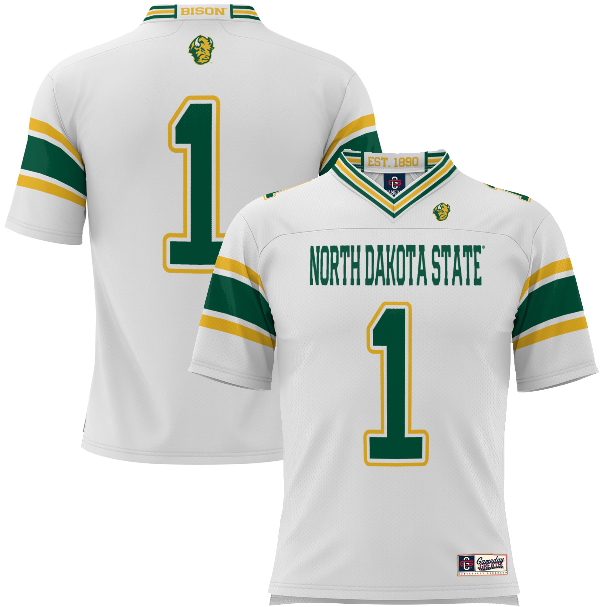 #1 NDSU Bison GameDay Greats Youth Endzone 26/27 Football Jersey - White