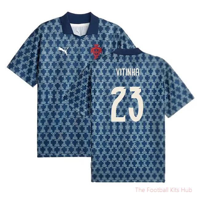 2025-2026 Portugal ftblNRGY+ Retro Jersey (Persian Blue) (Vitinha 23)