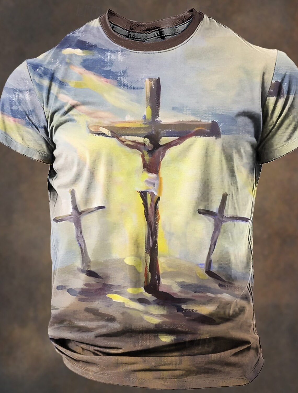Men's Graphic Cross T Shirt Tee Short Sleeve 3D Print Crew Neck