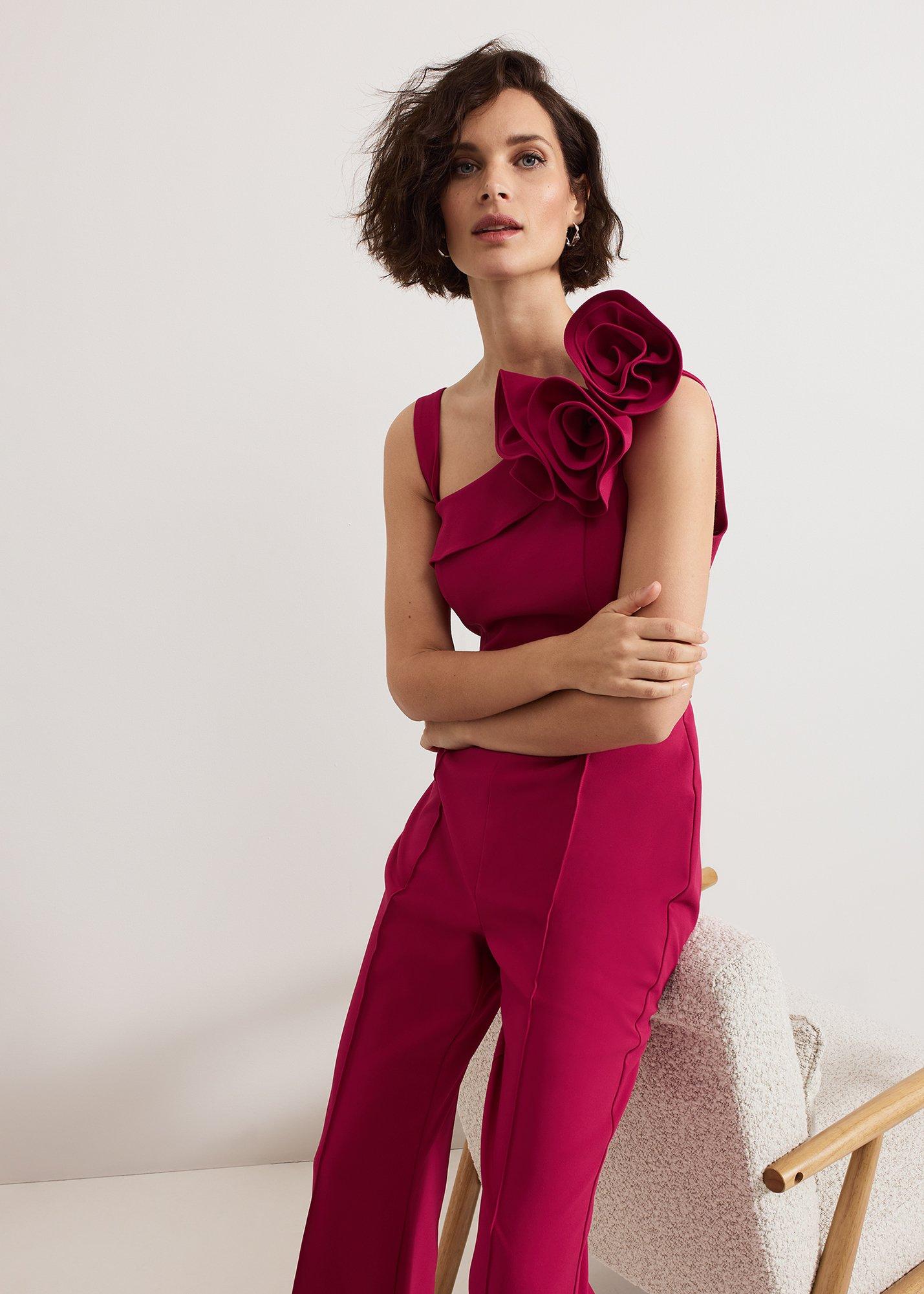 Roxana Ruffle One shoulder Jumpsuit