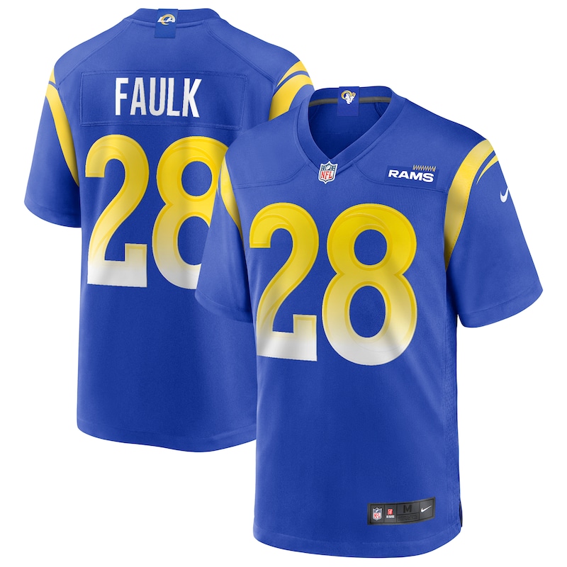 None Marshall Faulk Los Angeles Rams Championship Authentic Jersey
