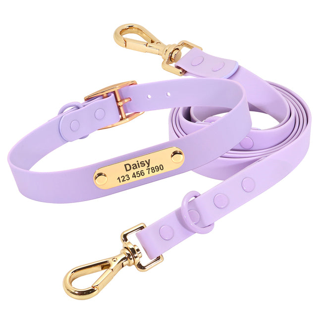 Outdoor-Adventure Custom Engraved French Bulldog Collar Leash Set (wj...
