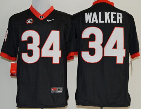 Men's UGA GA Black 2014 replica Herschel Walker #34 embroidered Jersey