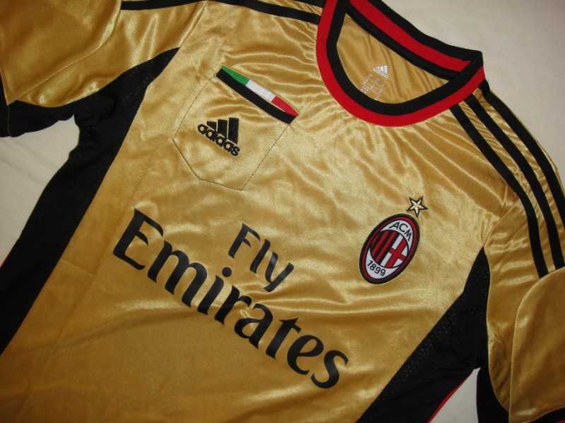 Premium Authentic Official 1314 AC Milan Third Golden Shirt