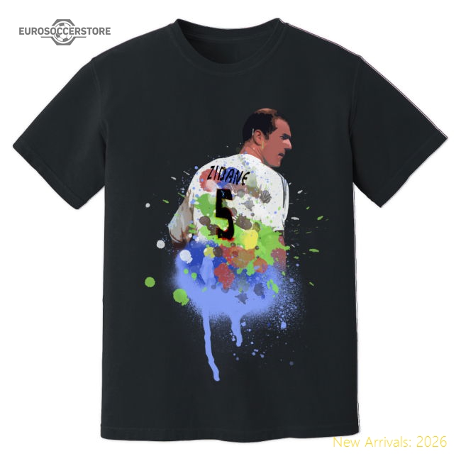 Zinedine Madrid Zidane Real Madrid Art T-Shirt (Black) Match Replica