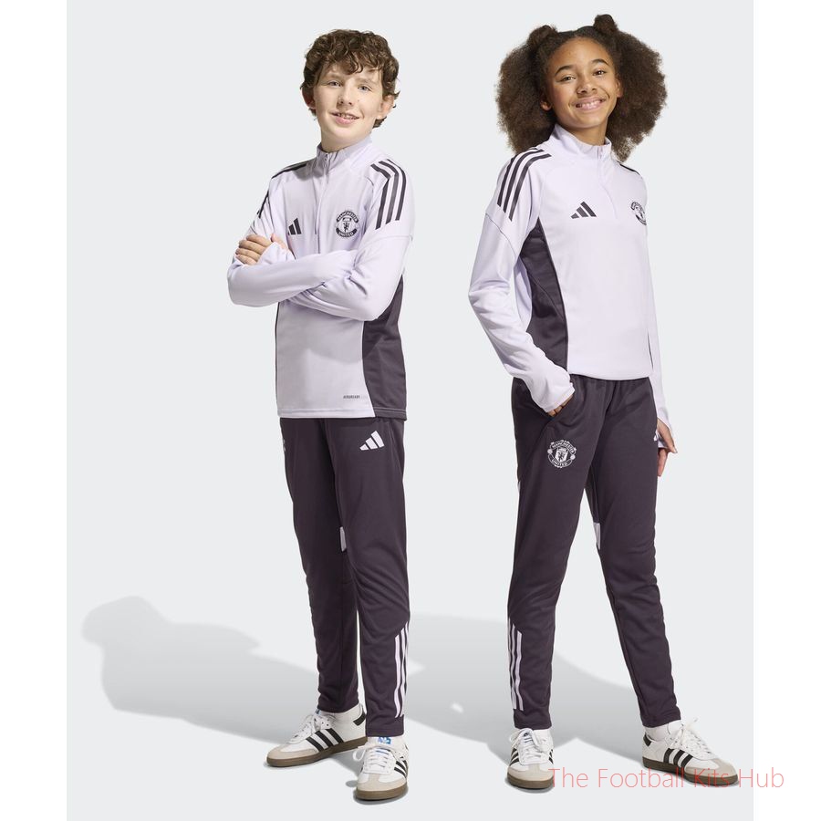 Manchester United Training Trousers Tiro 25 - Aurora Black/Purple Tint Kids